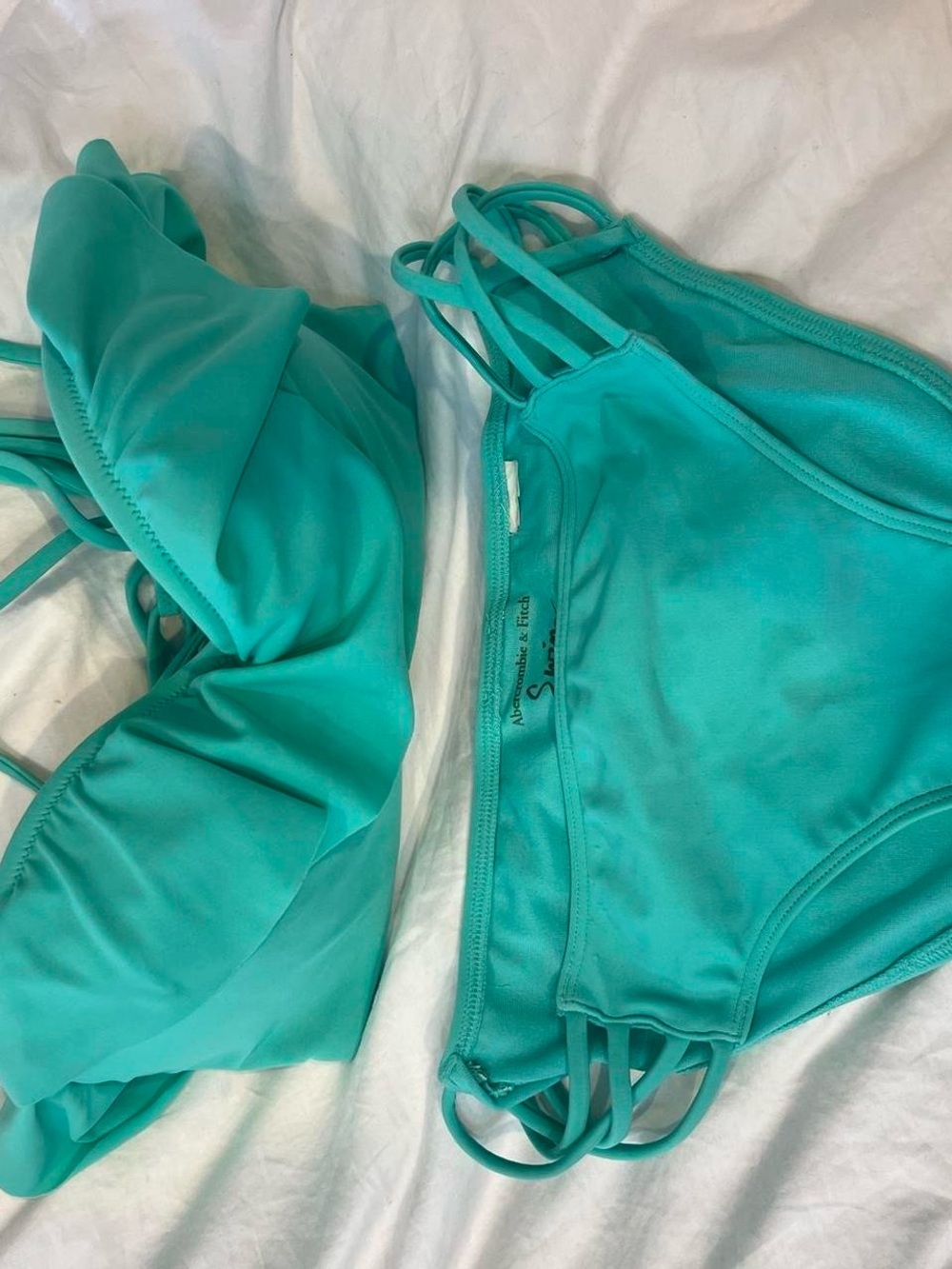 Abercrombie Teal Strappy Bikini Set
